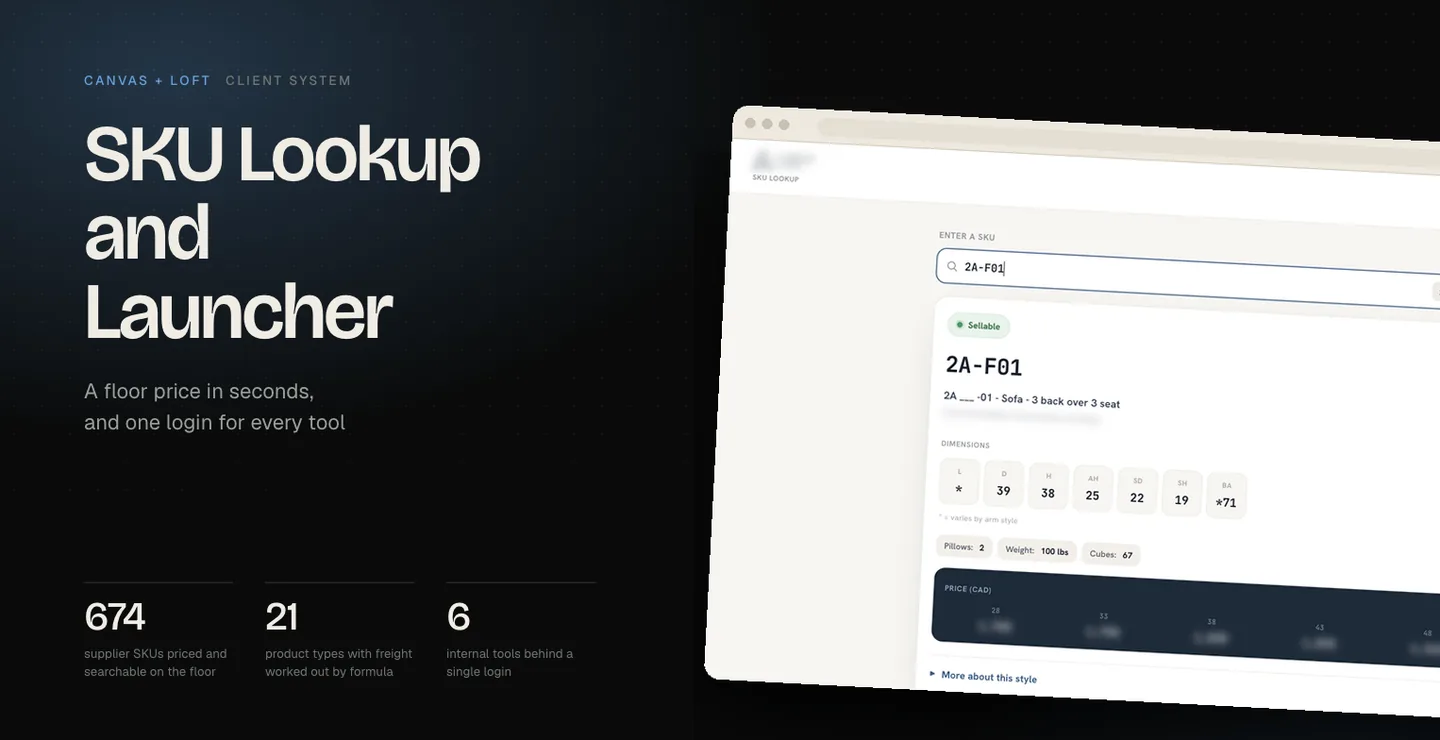 SKU Lookup and Launcher for Canvas + Loft